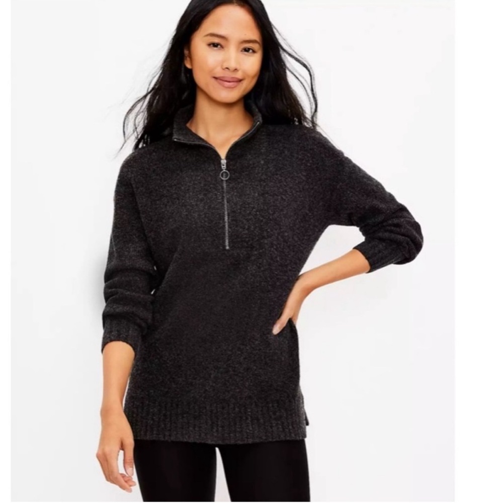 Lou & Grey | XL | Wool Blend Zip Tunic Sweater